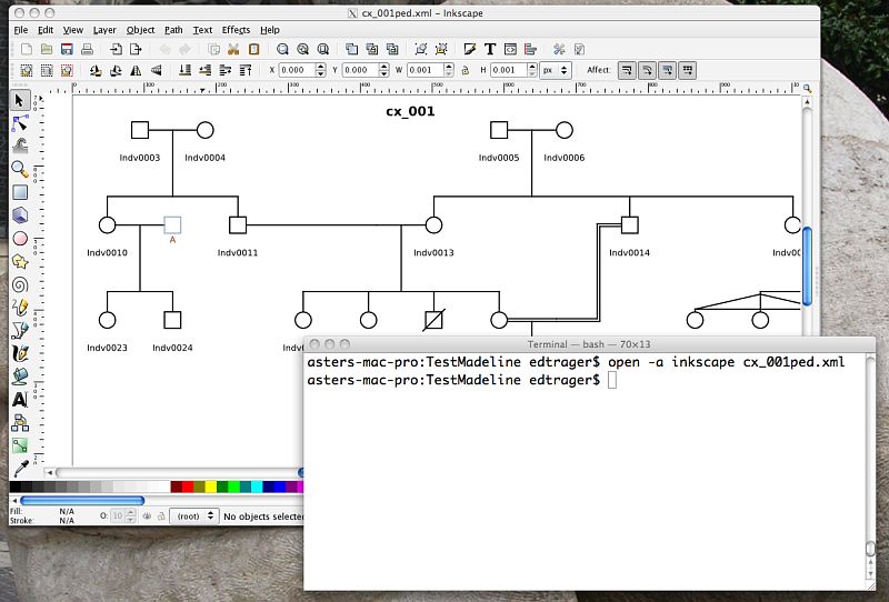 OS X desktop running Inkscape